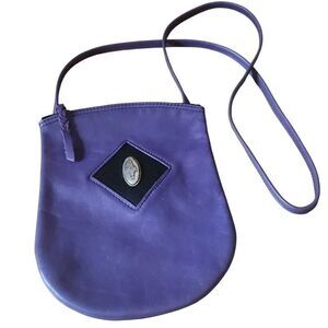 Purple bohemian leather crossbody bag